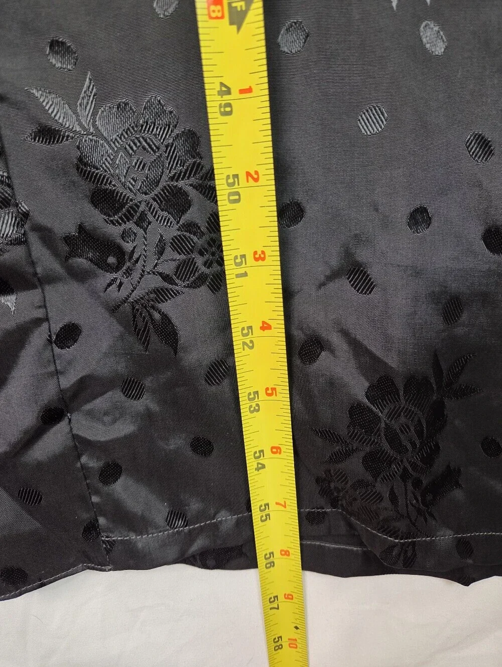 Golden Bee‎ Black Dragon Embroidered Rayon Kimono Robe Sz L Floral Jacquard Long